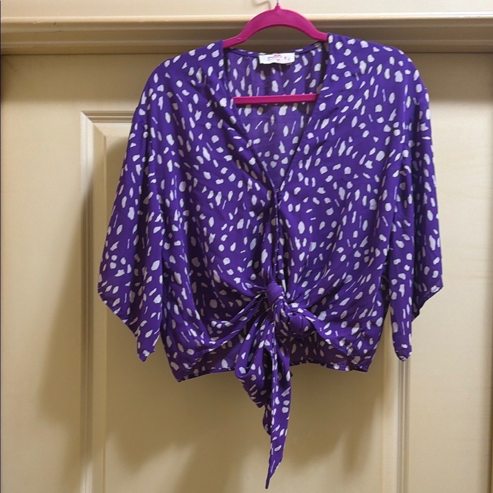 Purple Tie-Front Women's Top - Brand